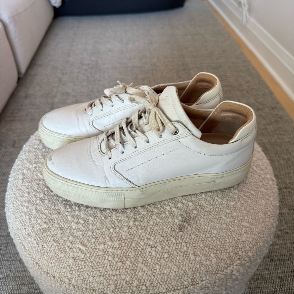WANT Les Essentiels Lalibela White Leather Sneakers - Size 9 - Picture 3 of 5